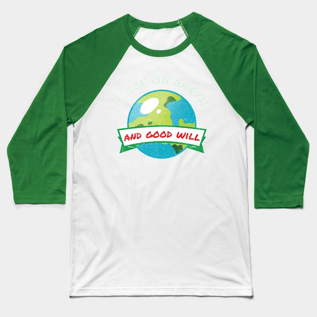 Peace on Earth Baseball T-Shirt by MonkeyLogick